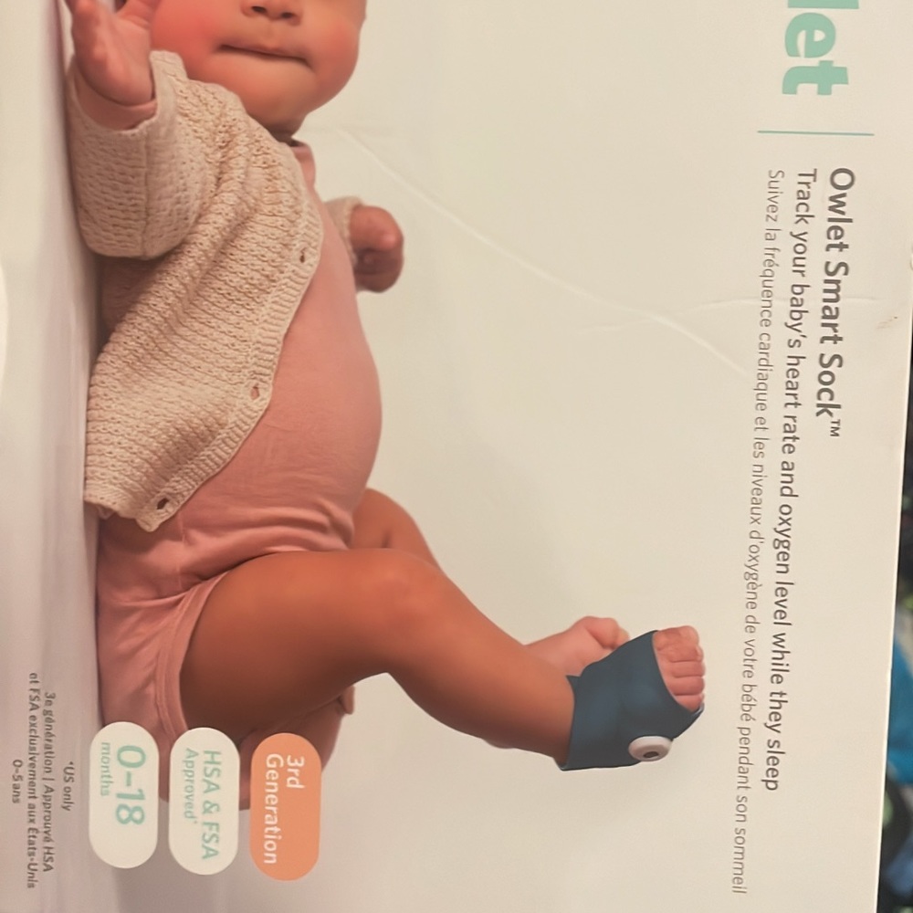Owlet sock 3rd generation. 0-18 months.